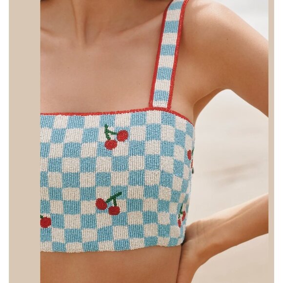 The Fiona Beaded Cami by Celandine Cherry Print  M/L - Picture 3 of 3